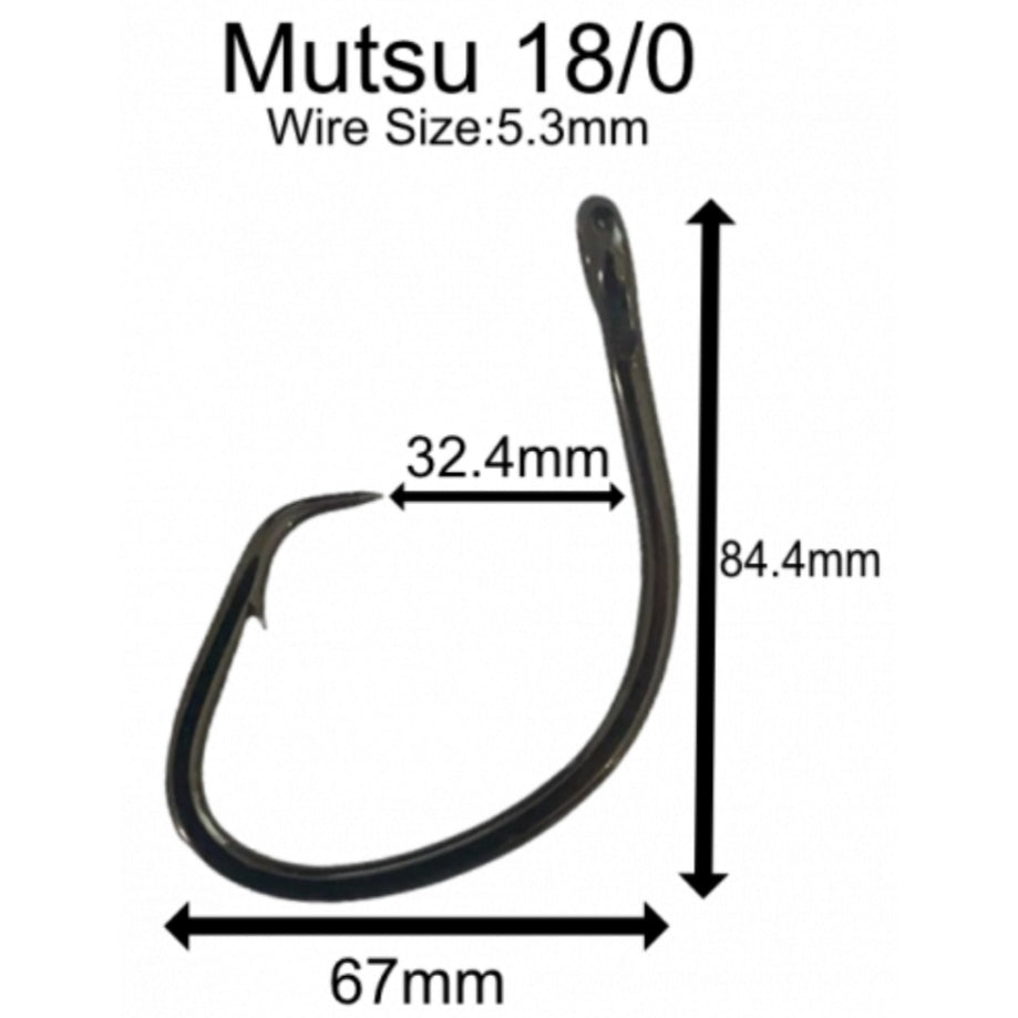 18/0 *GENUINE* Fujiyama Mutsu HIGH CARBON Circle hooks 30pcs Box ($7ea)
