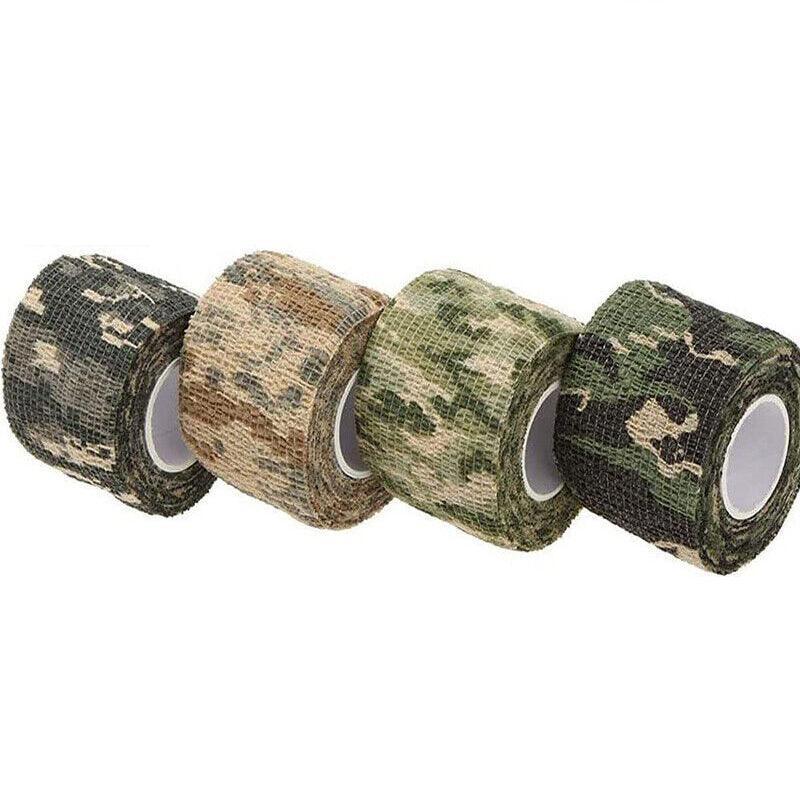 4 Roll Tape Army Camo Wrap Rifle Gun Shooting Hunting Camouflage Stealth Webbing - 4 Mixed Colours