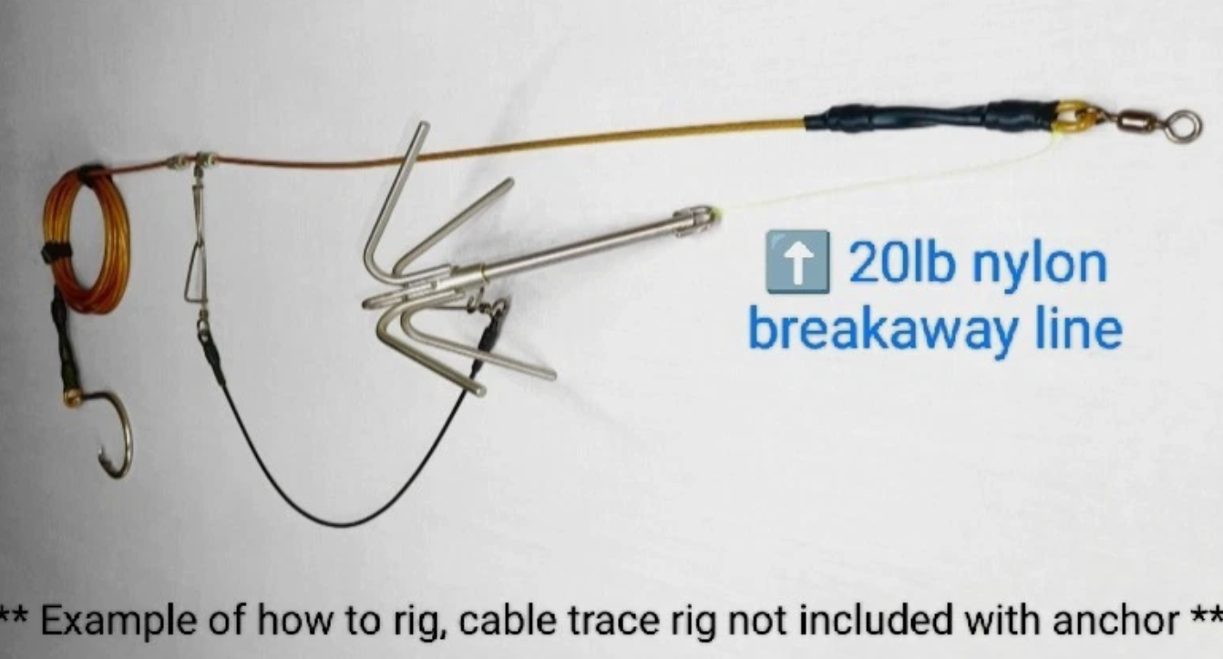 Semi breakaway Anchor, Drone/Kayak deploy, 185mm, 195g (6.9oz)