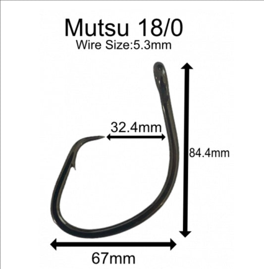 18/0 *GENUINE* Fujiyama Mutsu HIGH CARBON Circle hook