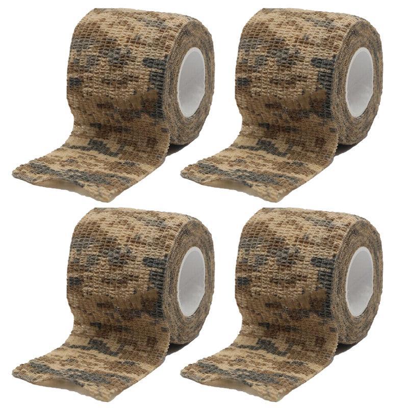 4 Roll Tape Army Camo Wrap Rifle Gun Shooting Hunting Camouflage Stealth Webbing - 4 Mixed Colours