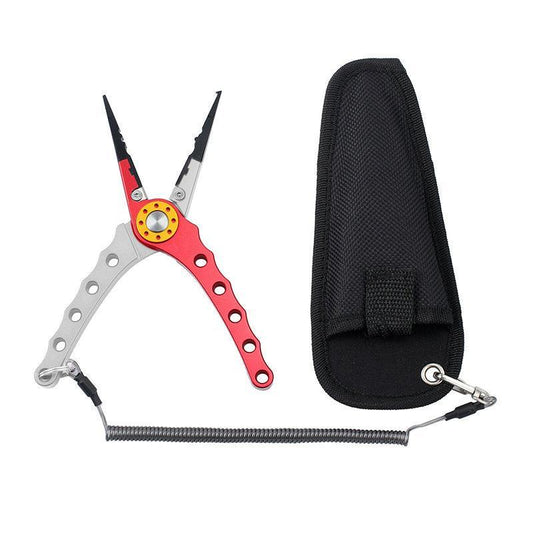 RED & SILVER - Braid cutter split ring pliers