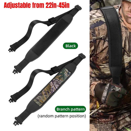 Tactical Shooting Rope Sling Adjustable Heavy Duty Sling for Firearms and Gear - Black