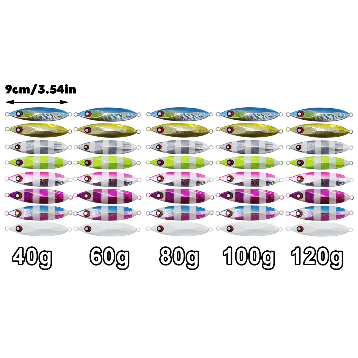 Fishing Lure Bait Set 8pcs Conical Boat Tackle Artificial Hard Bait Accessories - 40g