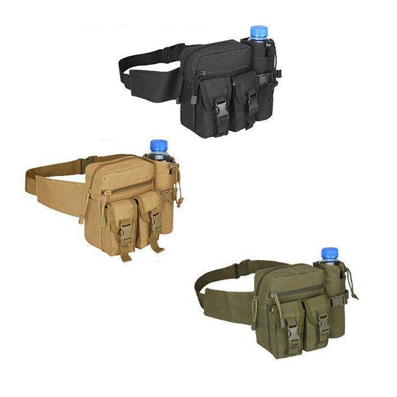 Tactical Waist Bag Belt Military Fanny Pack Pouches Buckle Men Bum Utility - Khaki