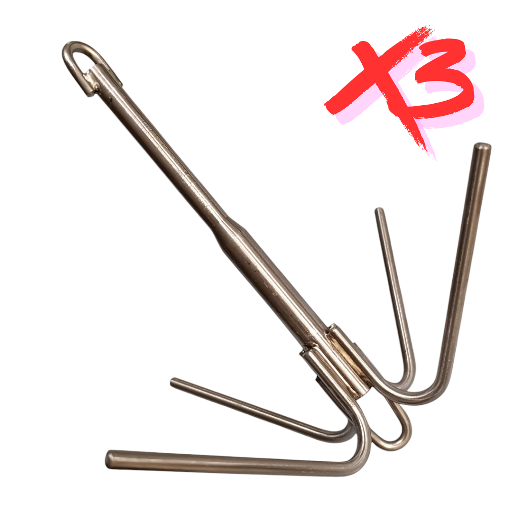 3pcs Semi breakaway Anchor, Drone/Kayak deploy, 185mm, 195g (6.9oz)