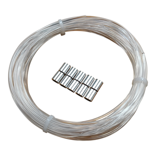 10m 2.5mm Leader Mono + Crimps 650lb